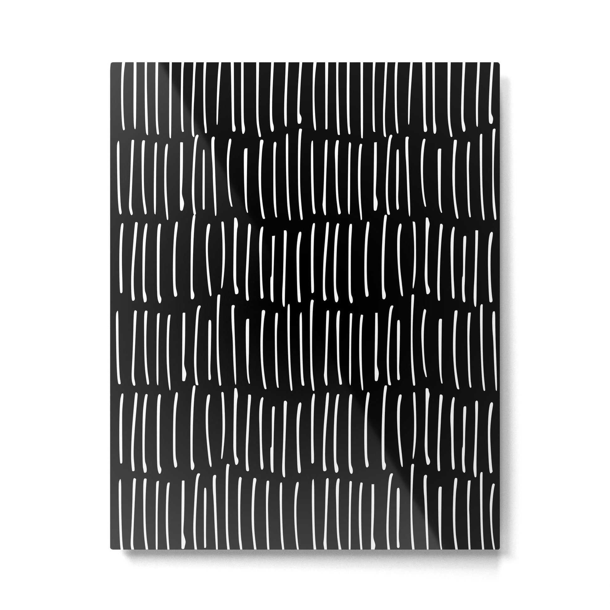 Black and White Minimal Stripe Metal Print | TeksDecor