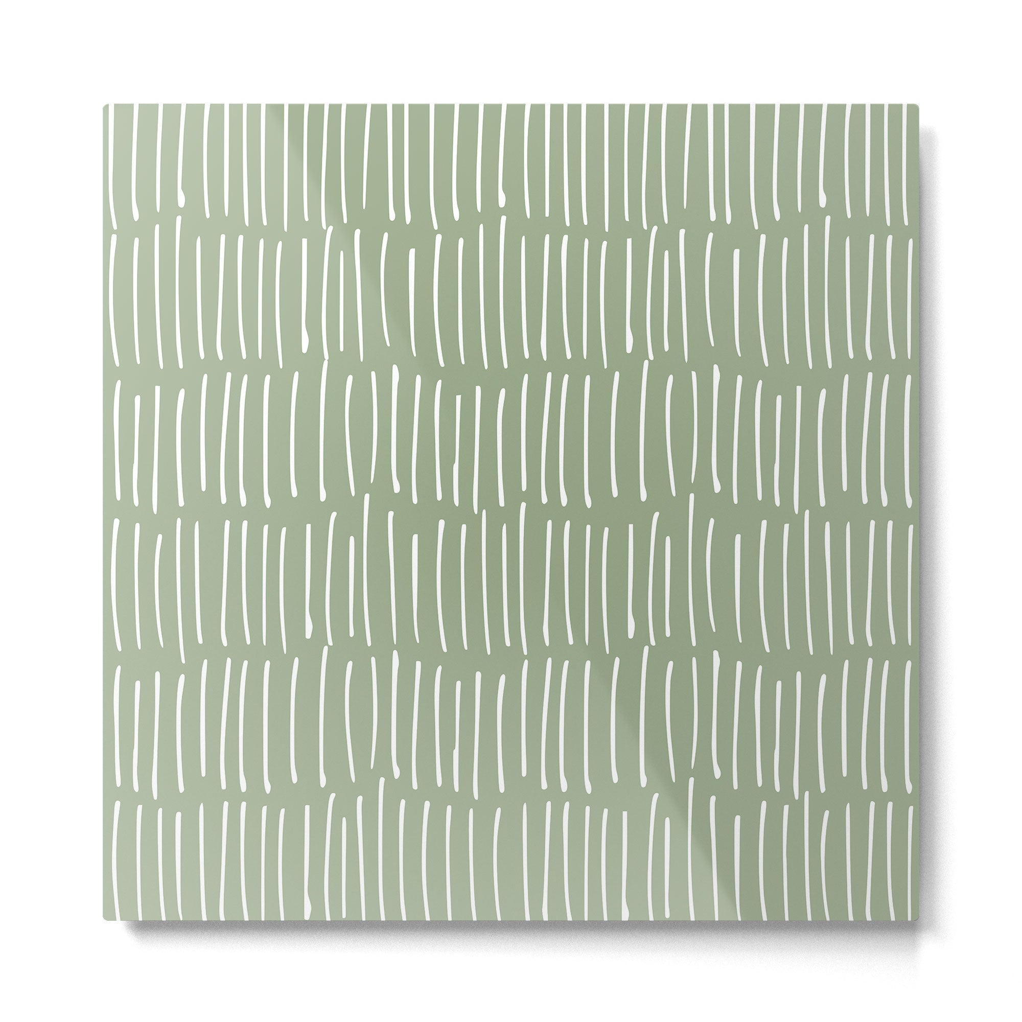Boho Wall Art, Colour Prints, Sage Green, Line Art Metal Print | TeksDecor