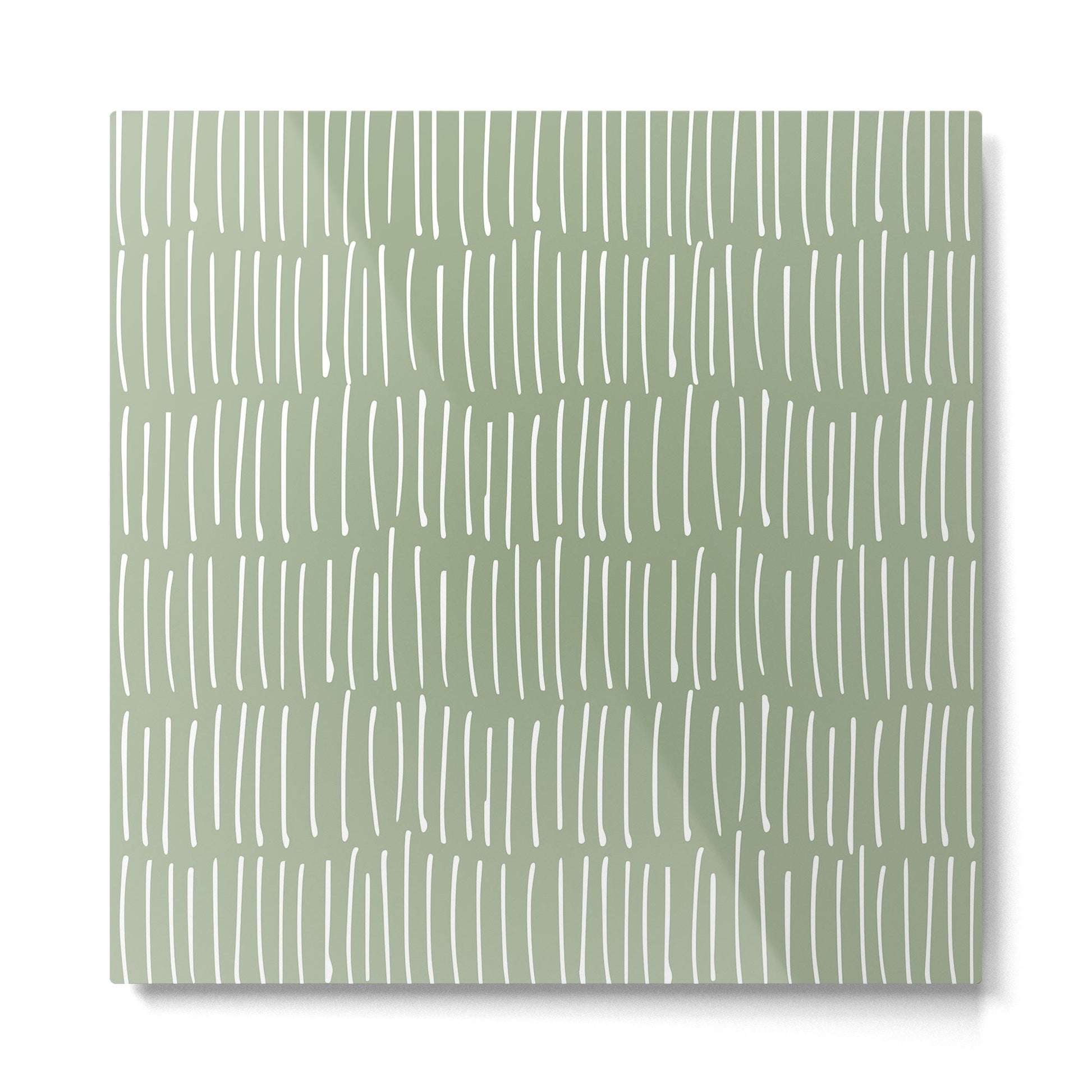 Boho Wall Art, Colour Prints, Sage Green, Line Art Metal Print | TeksDecor