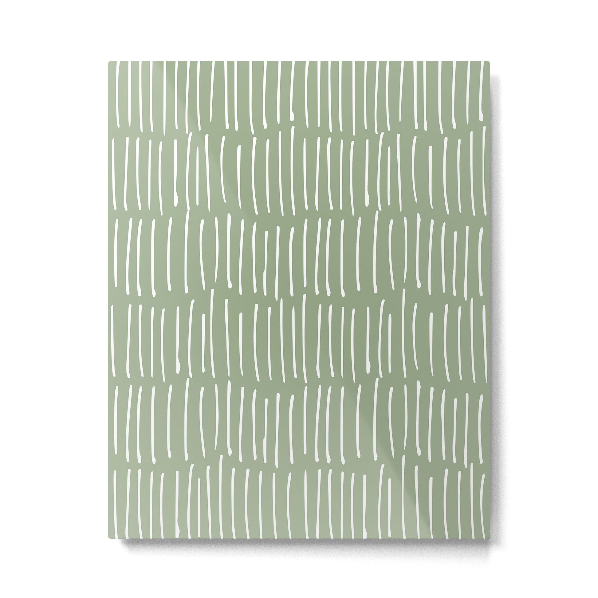 Boho Wall Art, Colour Prints, Sage Green, Line Art Metal Print | TeksDecor