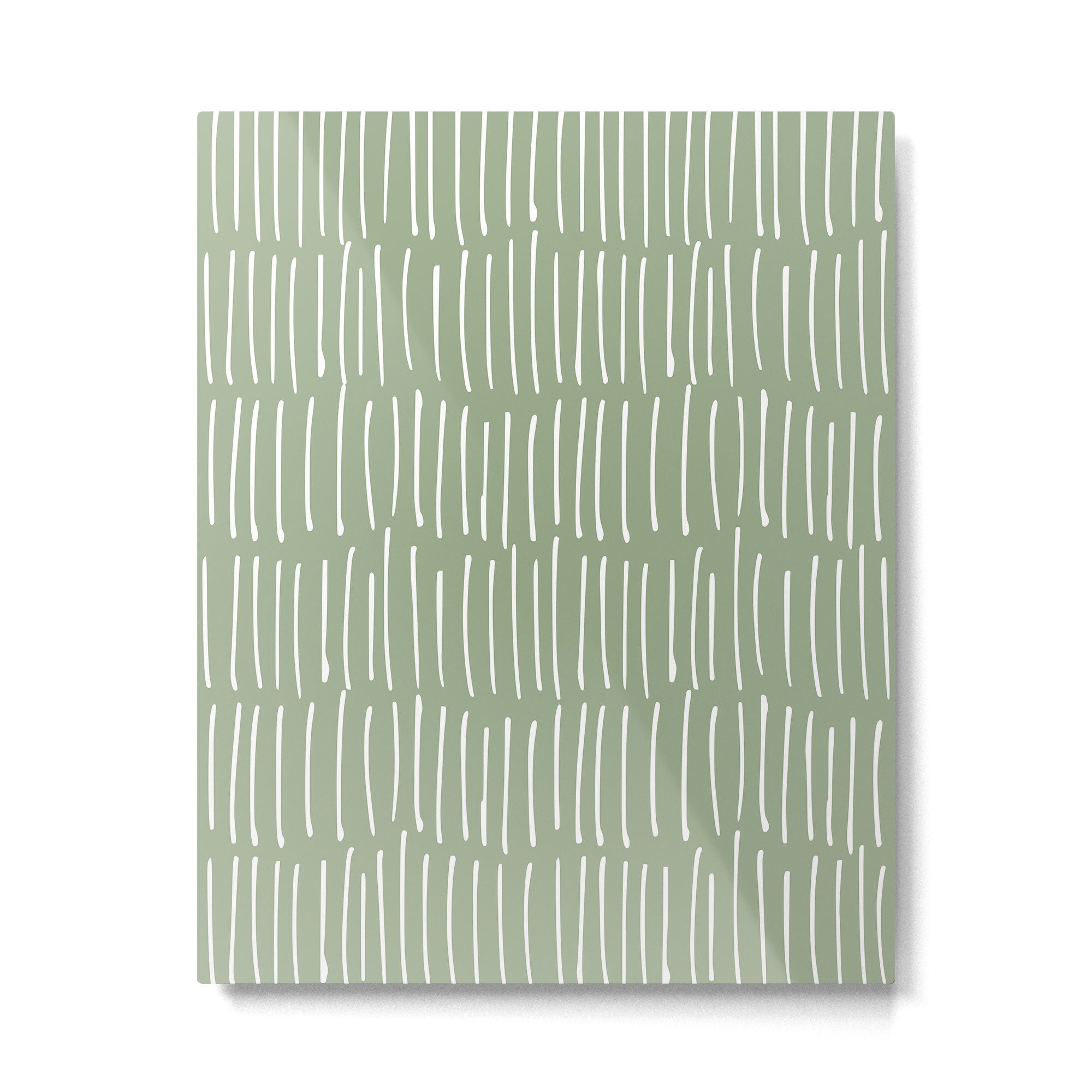 Boho Wall Art, Colour Prints, Sage Green, Line Art Metal Print | TeksDecor