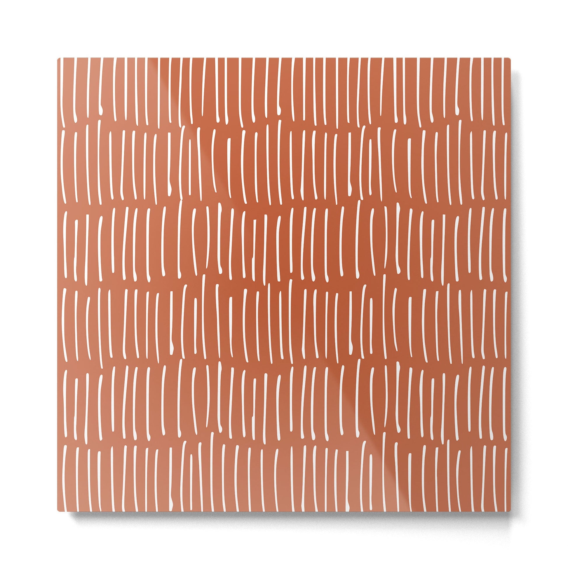 Boho Wall Art, Colour Prints, Terracotta, Line Art Metal Print | TeksDecor