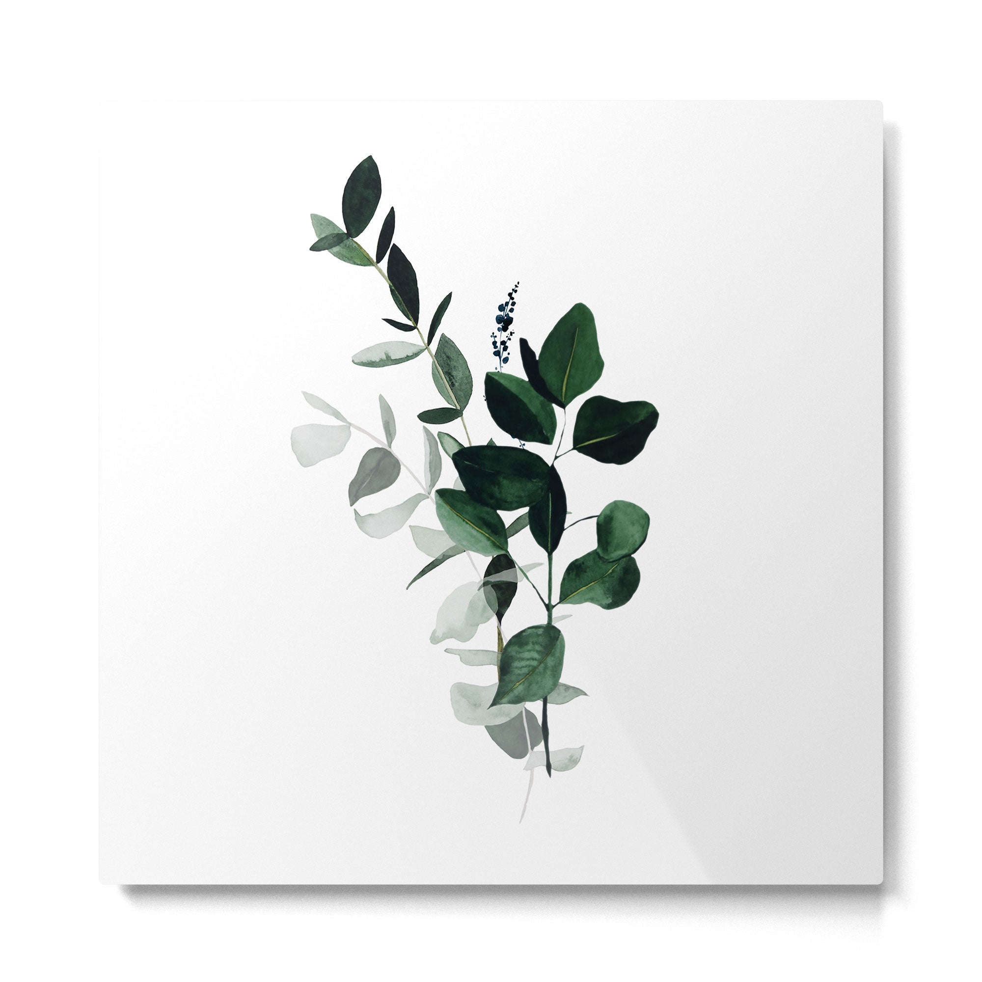 Botany Leaves ~Watercolor Metal Print | TeksDecor
