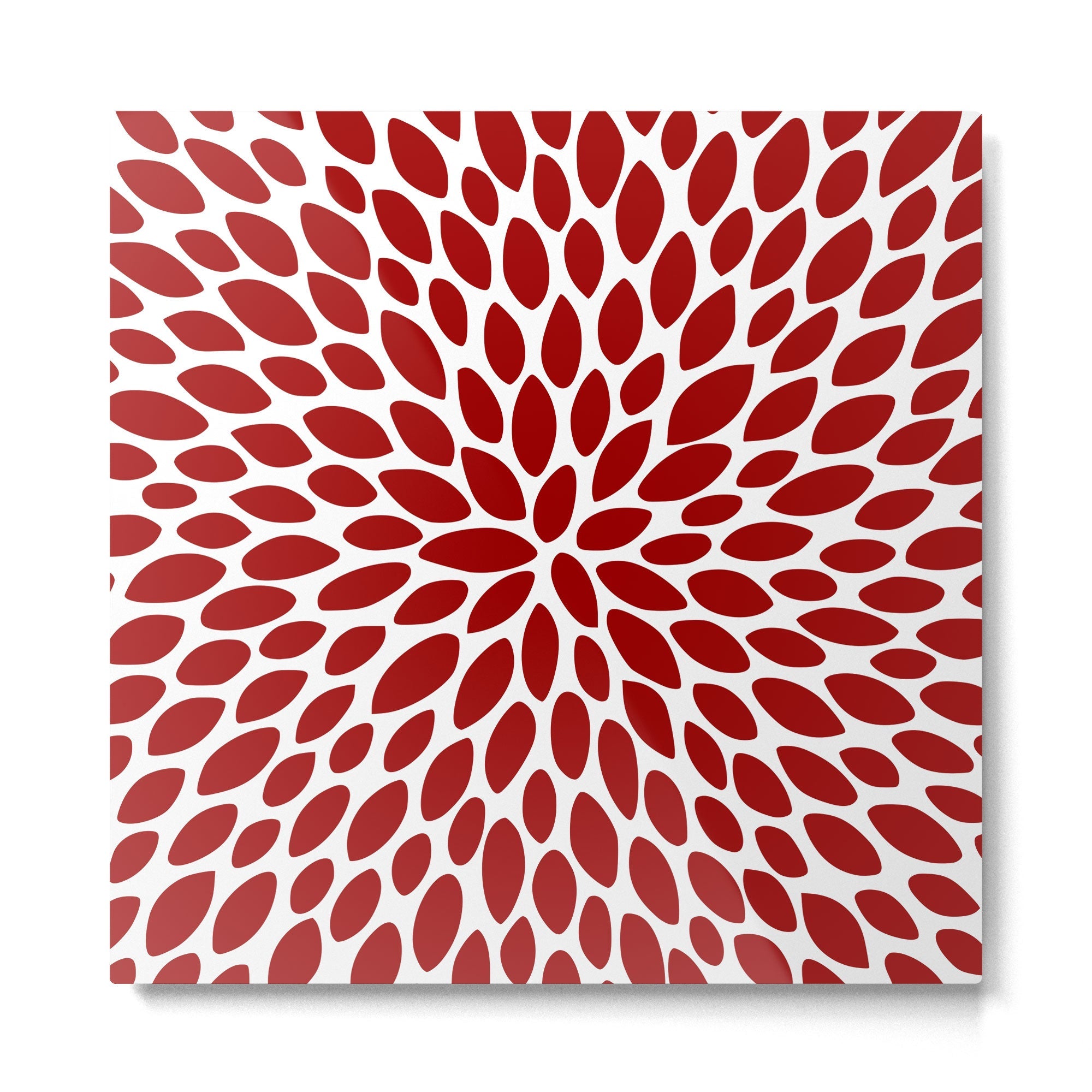 Christmas Floral Bloom, Red and White Metal Print | TeksDecor