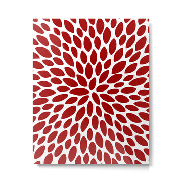Christmas Floral Bloom, Red and White Metal Print | TeksDecor