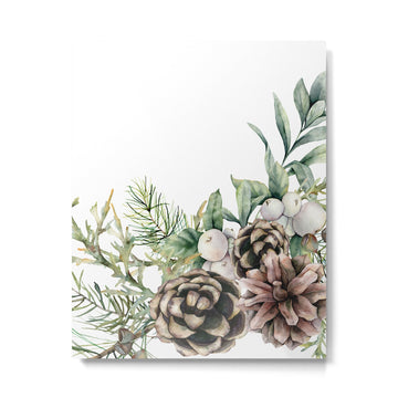 Christmas Pine Bouquet, Watercolor Floral Prints Metal Print | TeksDecor