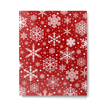 Christmas Snowflakes Pattern, Festive Red and White Metal Print | TeksDecor