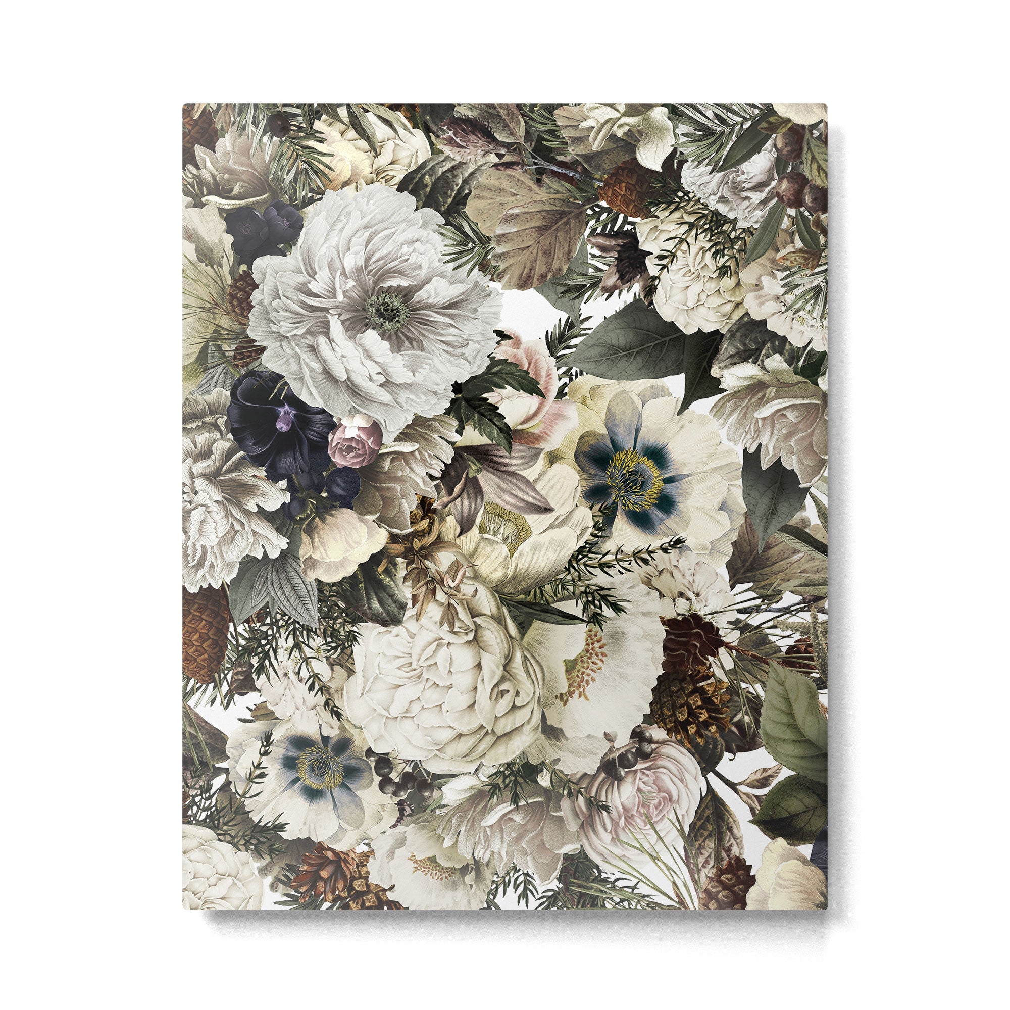 Christmas Vintage Floral Metal Print | TeksDecor