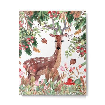 Cute, Watercolor, Deer Painting Metal Print | TeksDecor