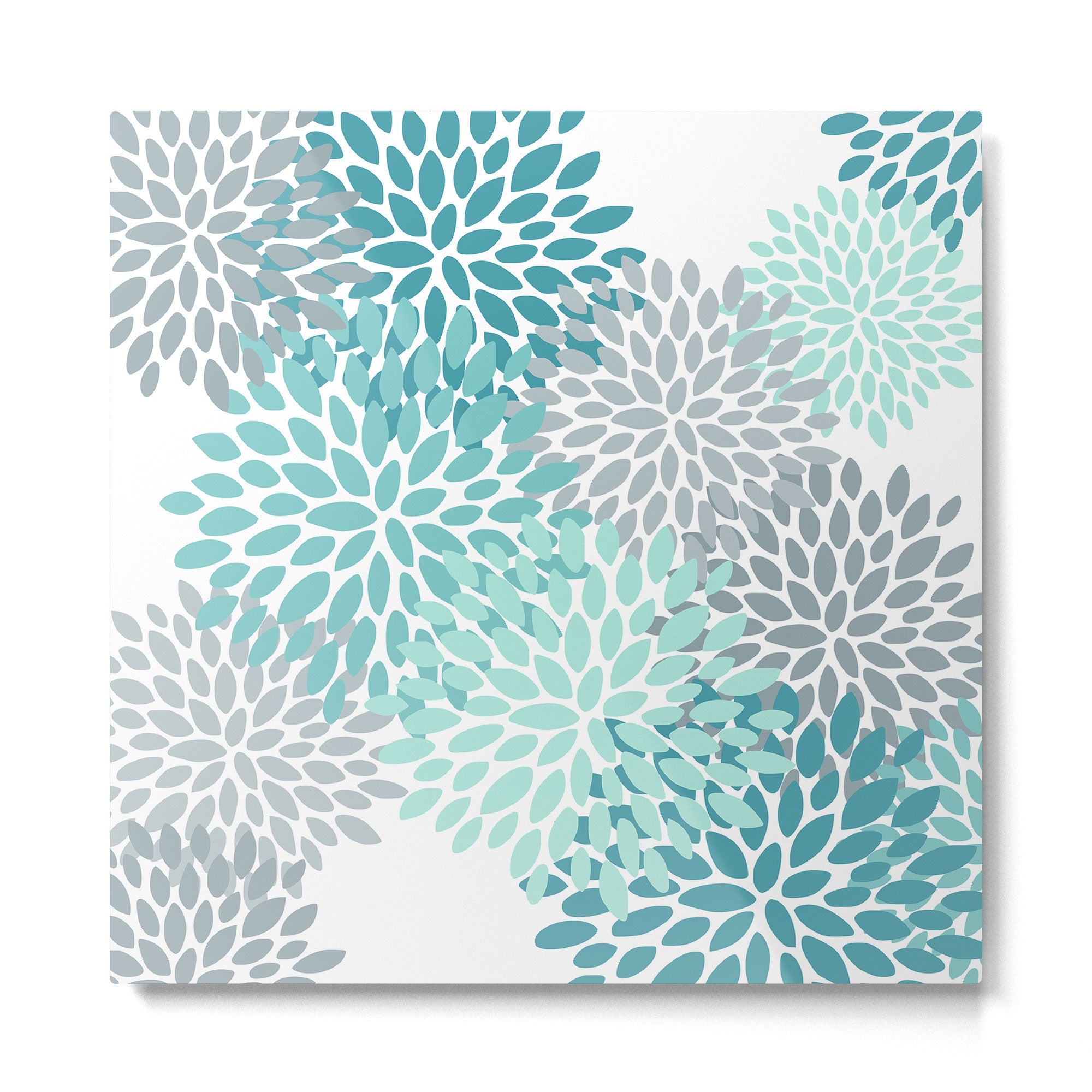 Festive, Winter Garden, Flowers Print Metal Print | TeksDecor