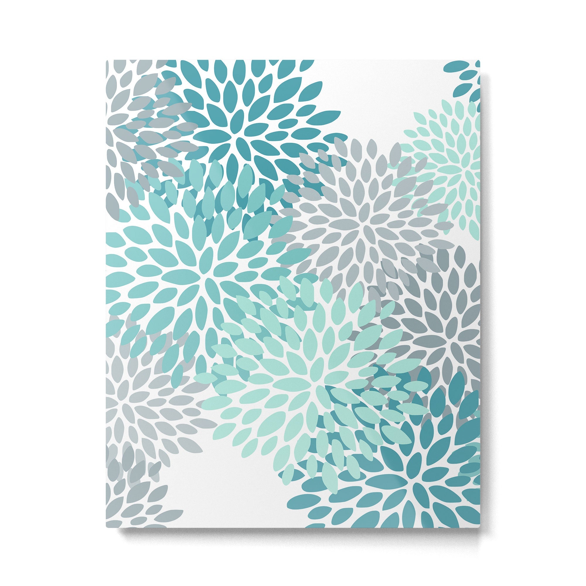 Festive, Winter Garden, Flowers Print Metal Print | TeksDecor