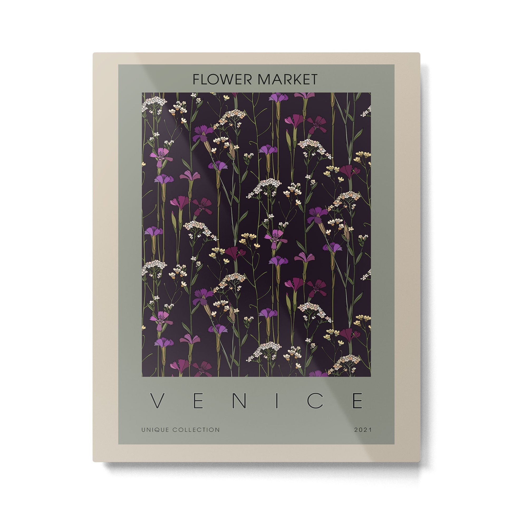 Flower Market Venice Metal Print | TeksDecor