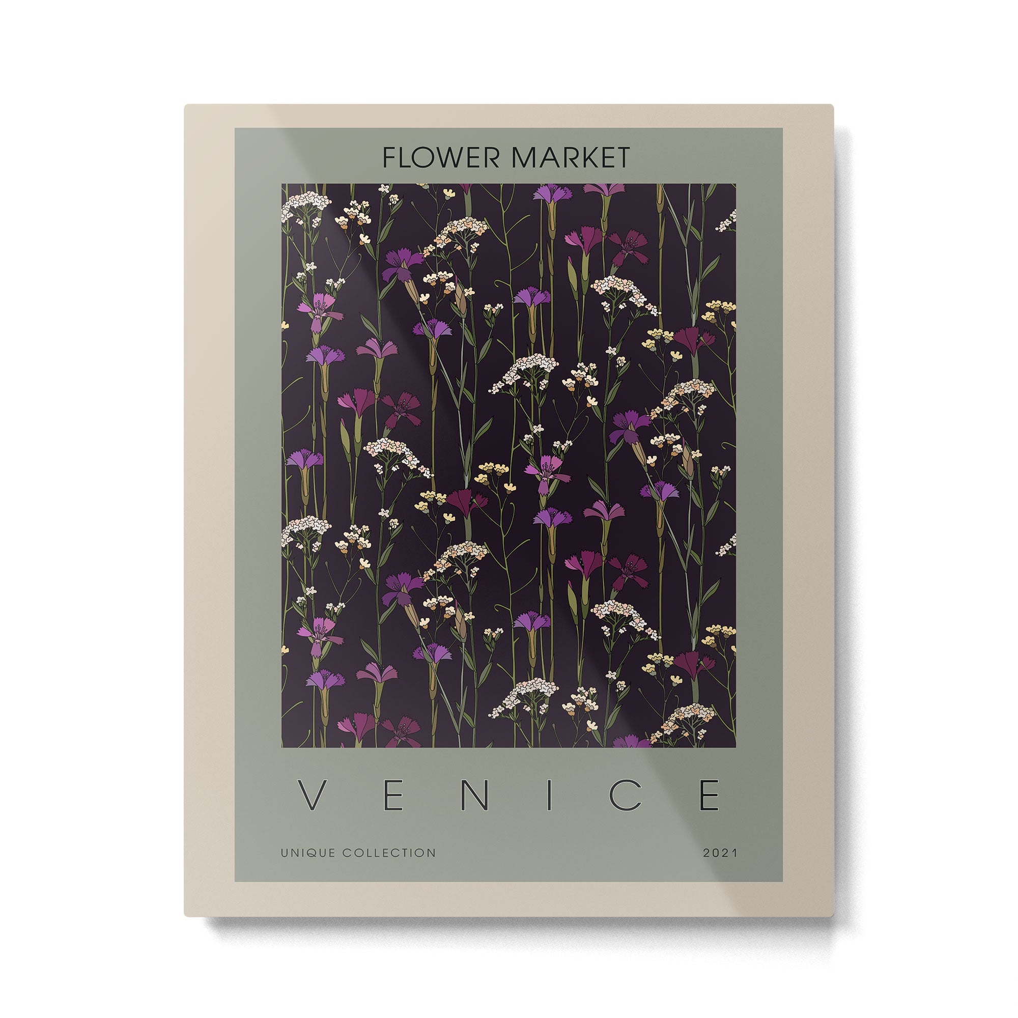 Flower Market Venice Metal Print | TeksDecor
