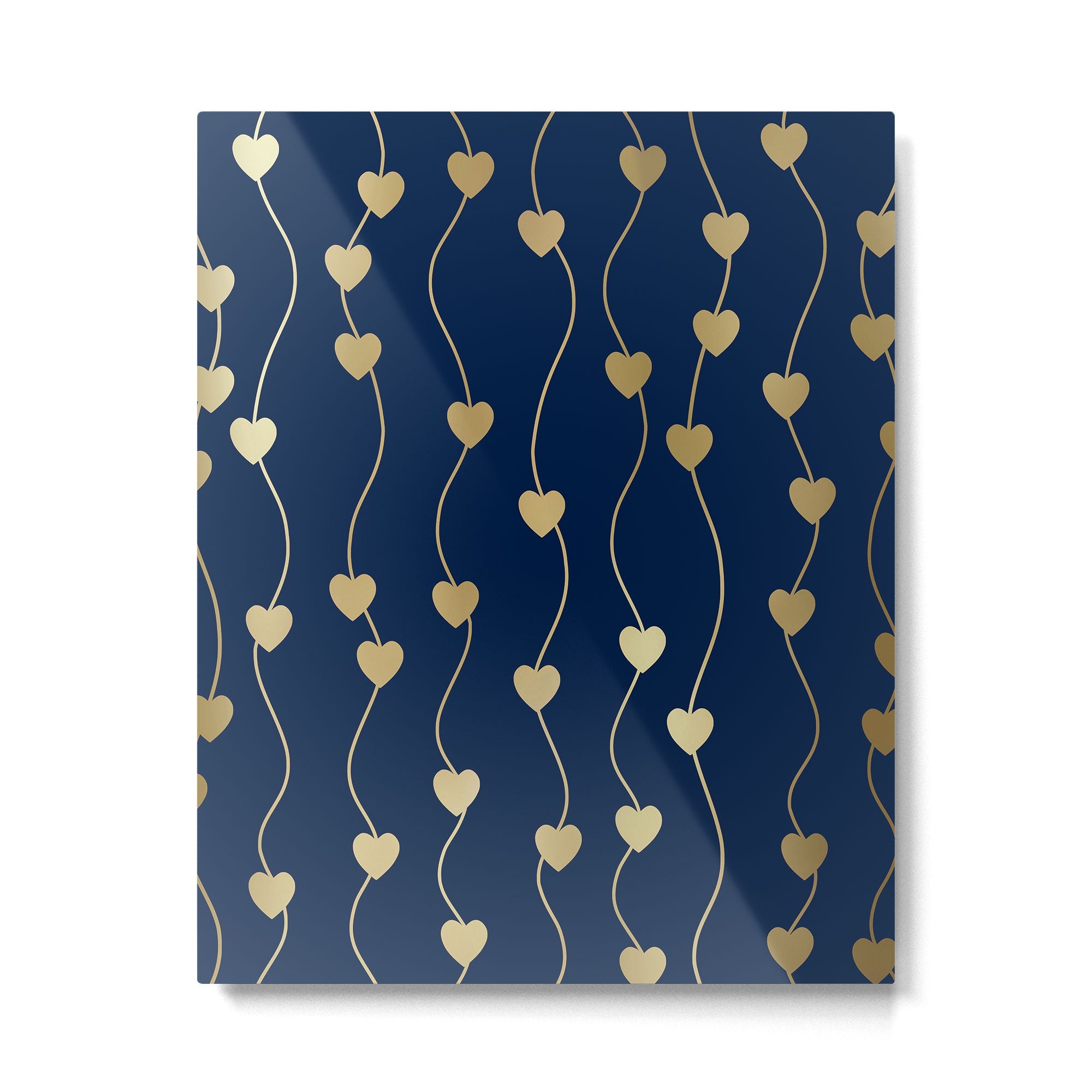 Heart Strings in Navy and Gold Metal Print | TeksDecor