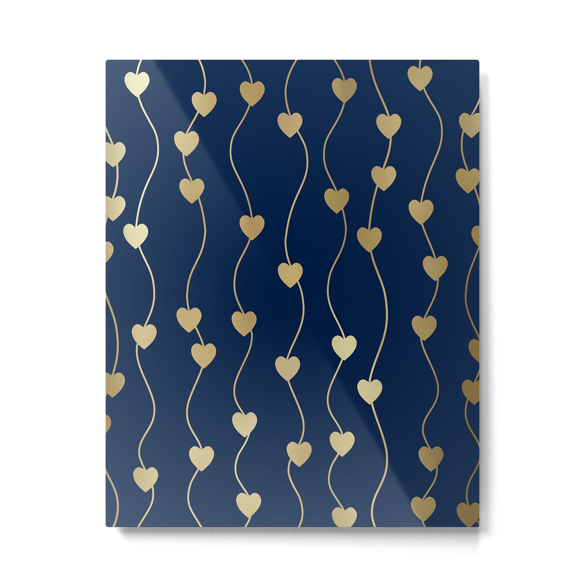 Heart Strings in Navy and Gold Metal Print | TeksDecor