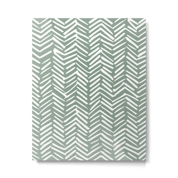 Herringbone, Green, Boho Art Metal Print | TeksDecor