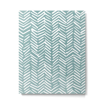 Herringbone, Teal, Boho Art Metal Print | TeksDecor