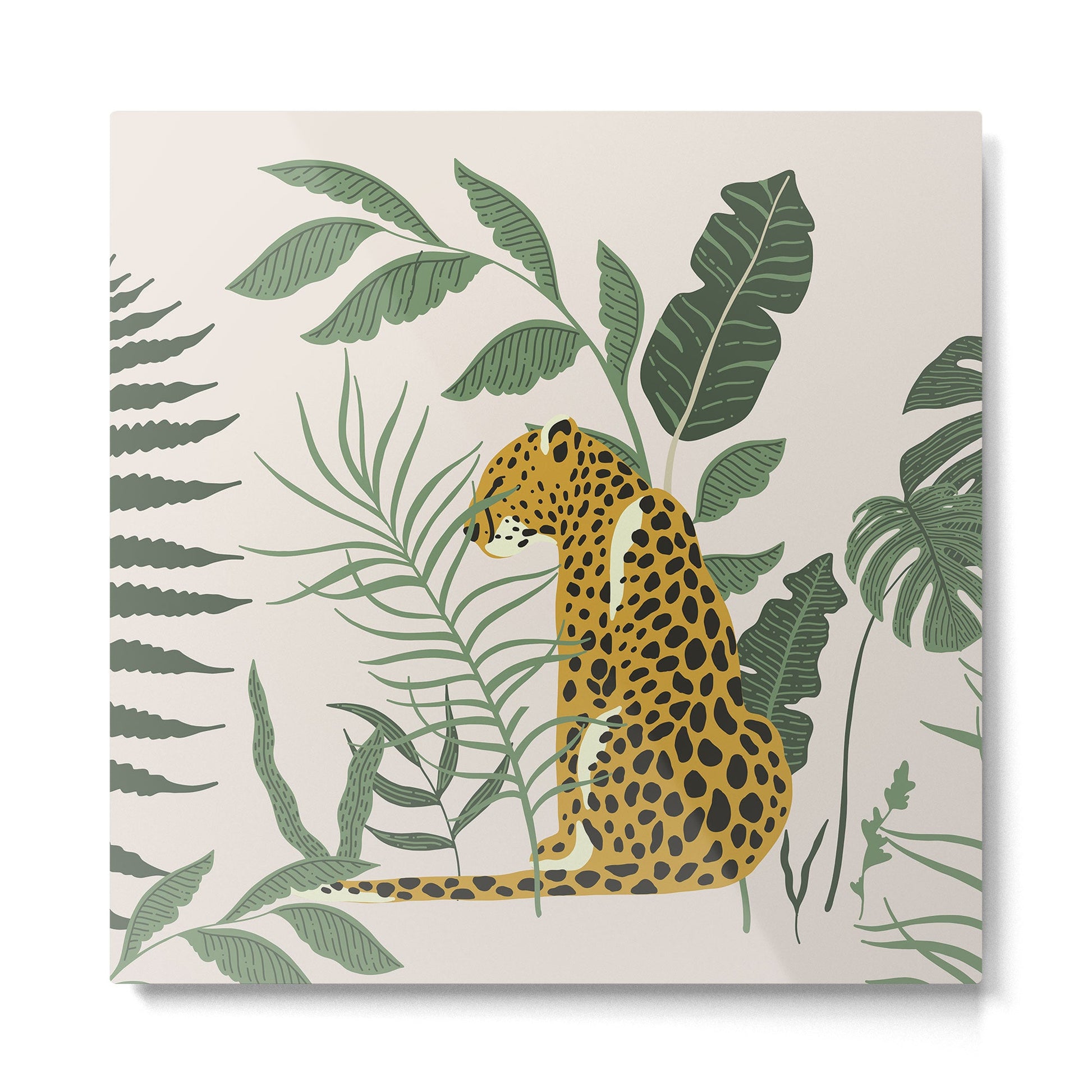 Kahlo Cheetah Prints Metal Print | TeksDecor