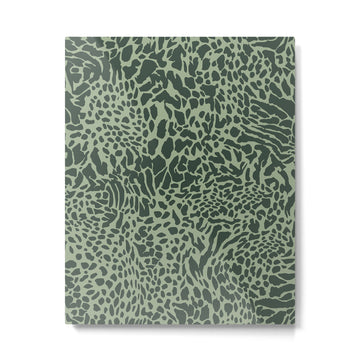 Leopard Print Pattern in Dark and Sage Green Metal Print | TeksDecor