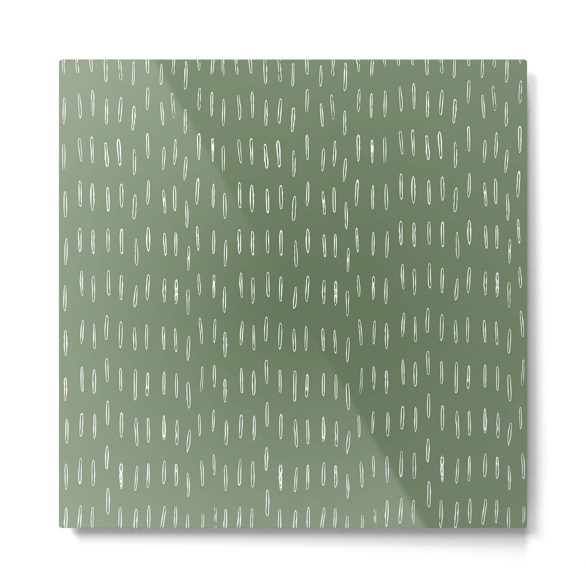 Let It Snow, Green and White, Boho Art Metal Print | TeksDecor