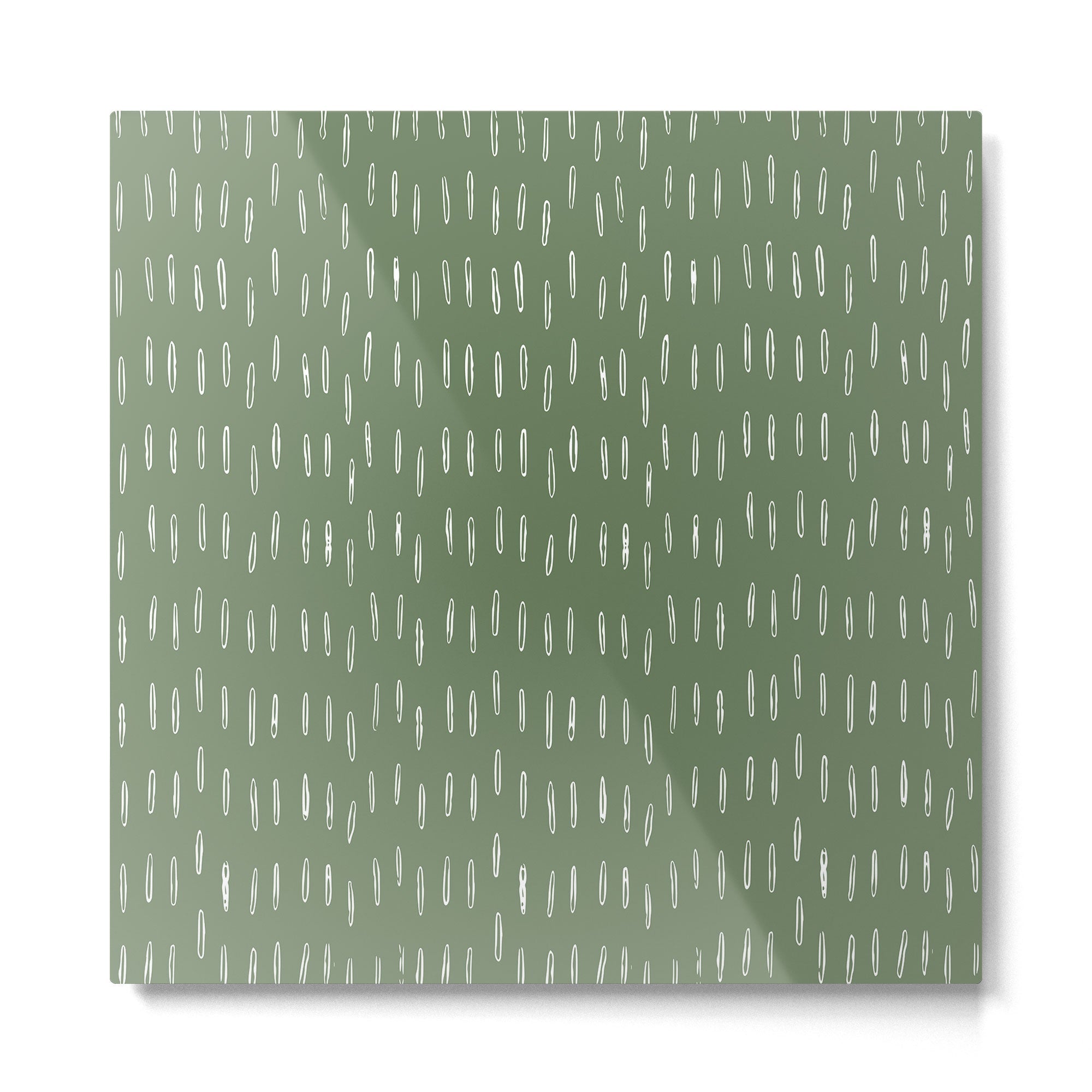 Let It Snow, Green and White, Boho Art Metal Print | TeksDecor