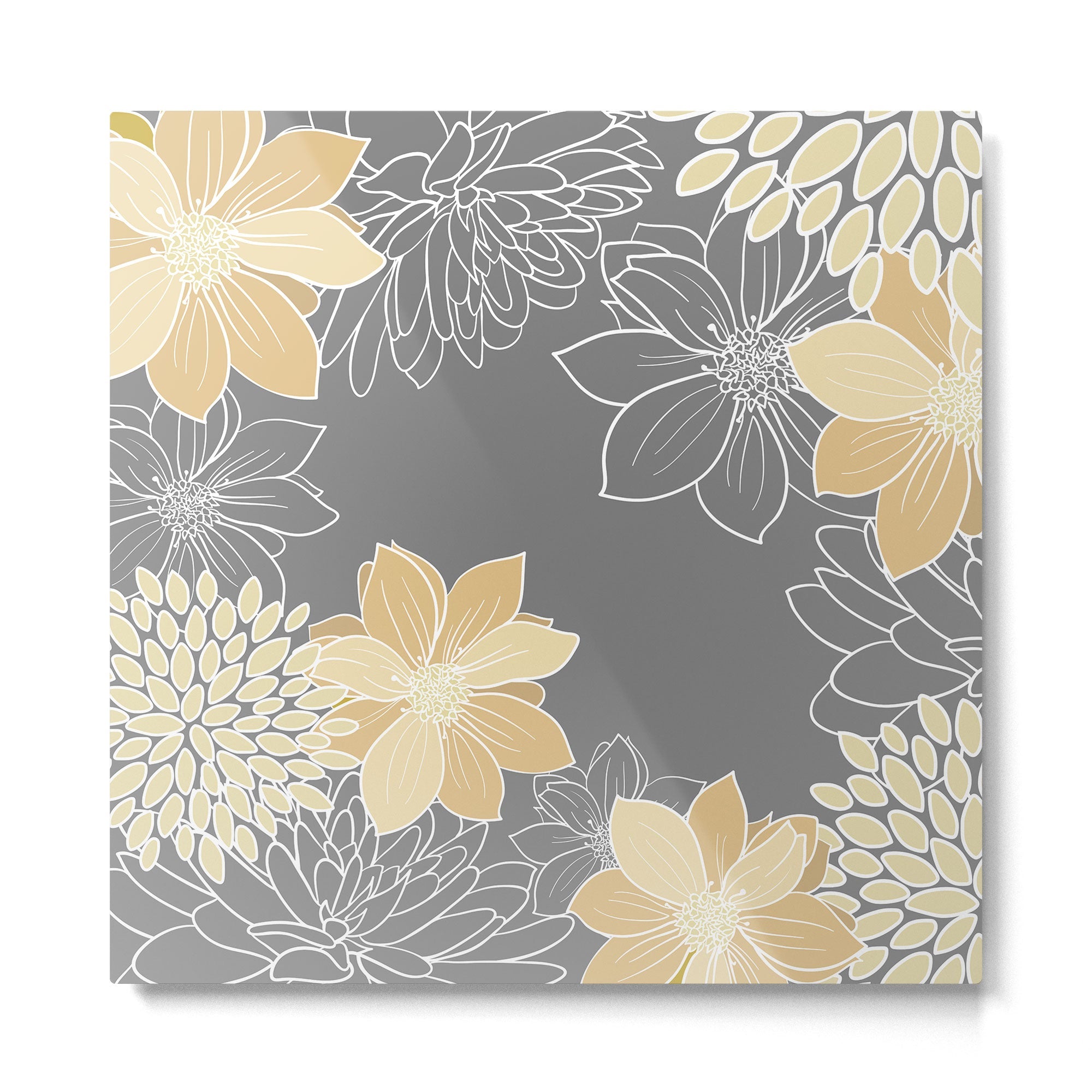 Livia Floral Print Metal Print | TeksDecor