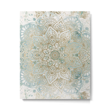 Mandala Flower, Teal and Gold, Floral Prints Metal Print | TeksDecor