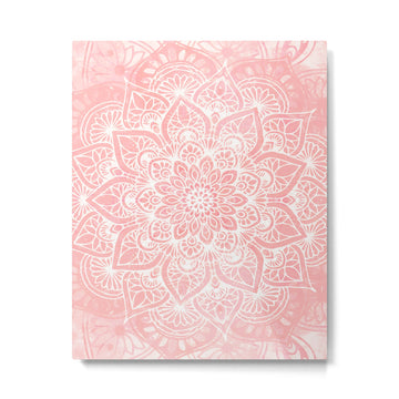 Mandala, Yoga Love, Coral, Wall Art Boho Metal Print | TeksDecor