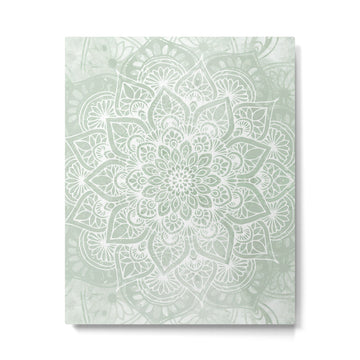 Mandala, Yoga Love, Sage Green, Boho Print Metal Print | TeksDecor