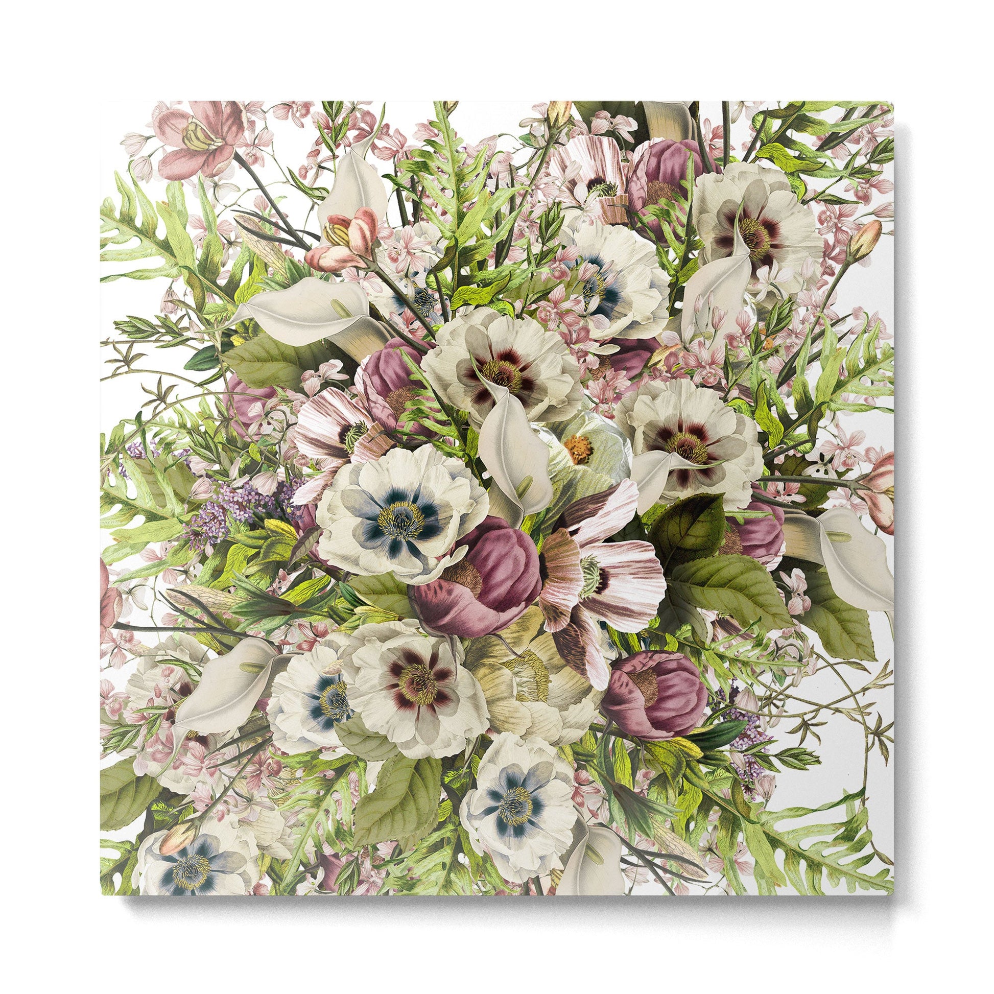 Messina Vintage Floral Metal Print | TeksDecor
