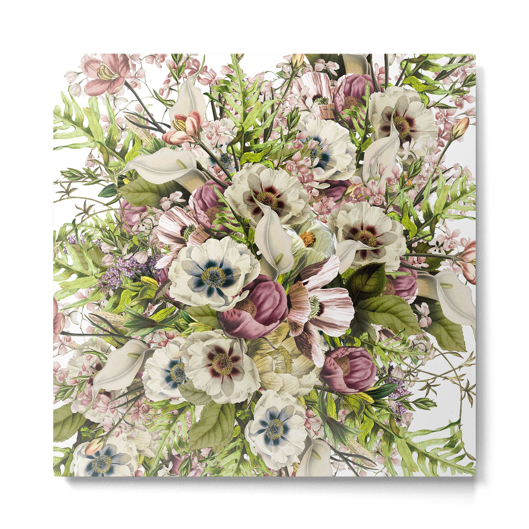 Messina Vintage Floral Metal Print | TeksDecor