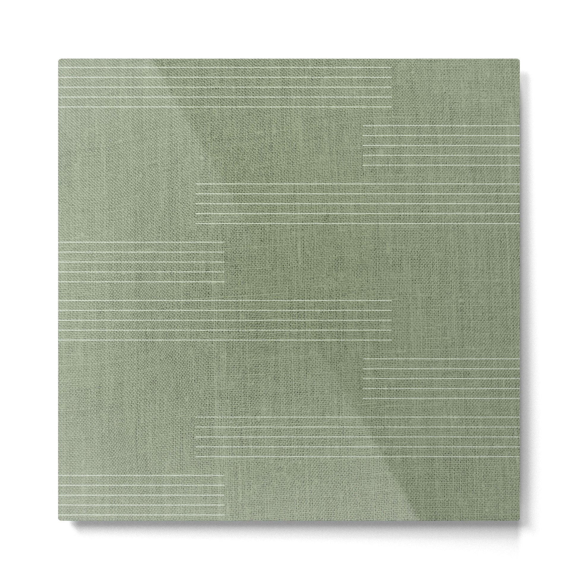 Minimal, Fine Stripe, Pattern, in Green Metal Print | TeksDecor