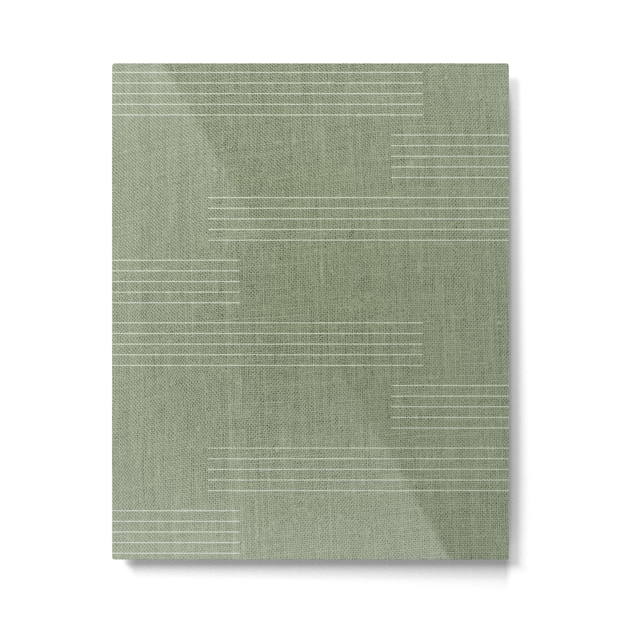 Minimal, Fine Stripe, Pattern, in Green Metal Print | TeksDecor