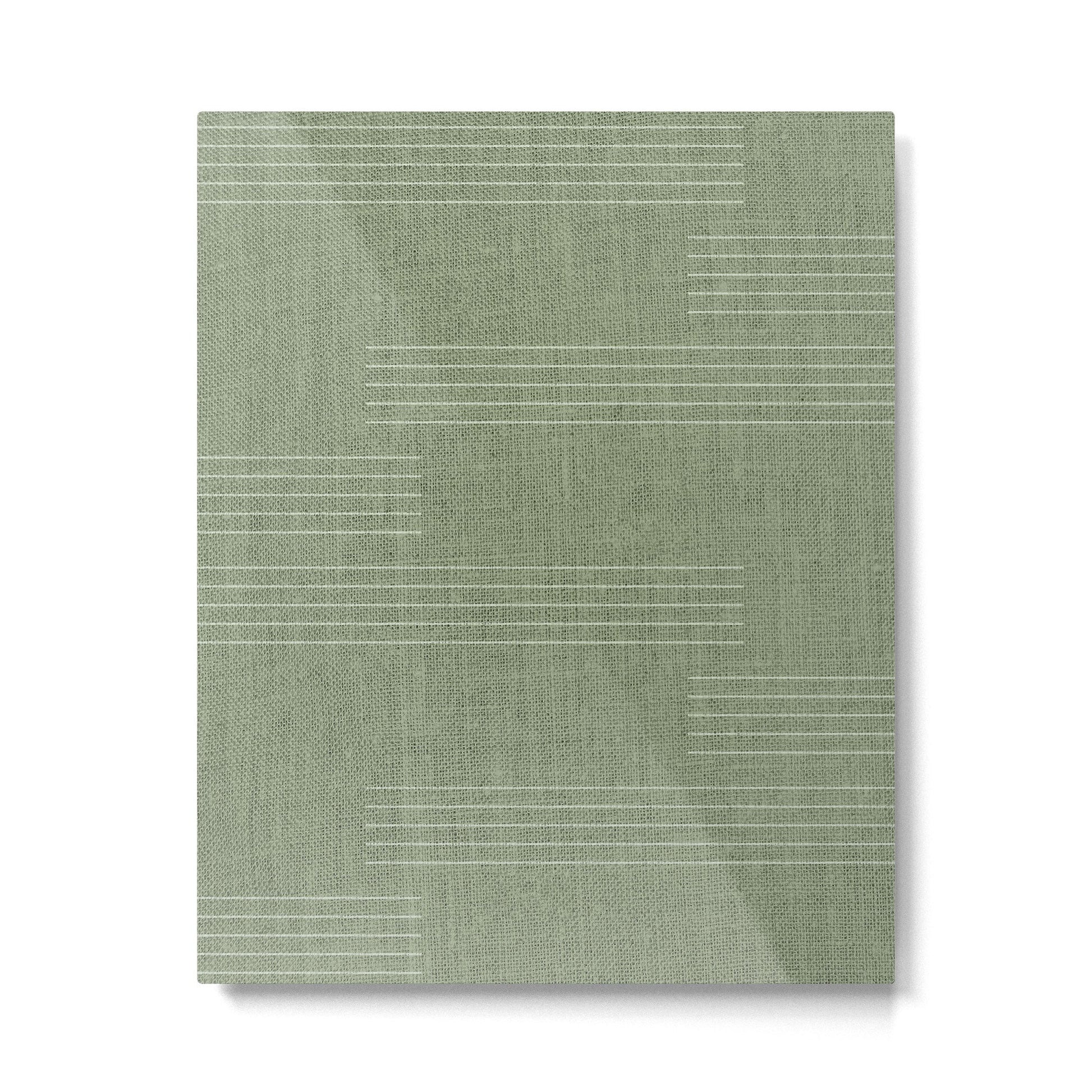 Minimal, Fine Stripe, Pattern, in Green Metal Print | TeksDecor
