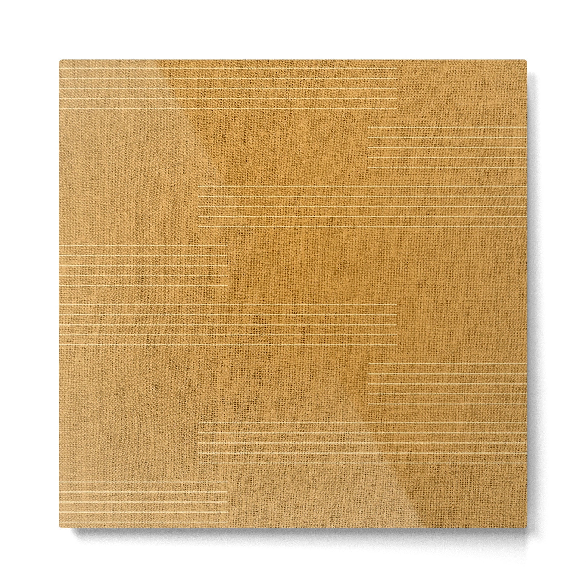 Minimal, Fine Stripe, Pattern, in Yellow Metal Print | TeksDecor