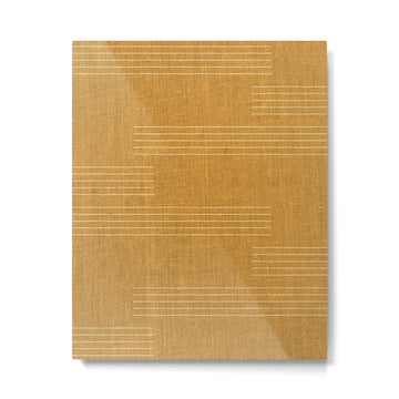 Minimal, Fine Stripe, Pattern, in Yellow Metal Print | TeksDecor