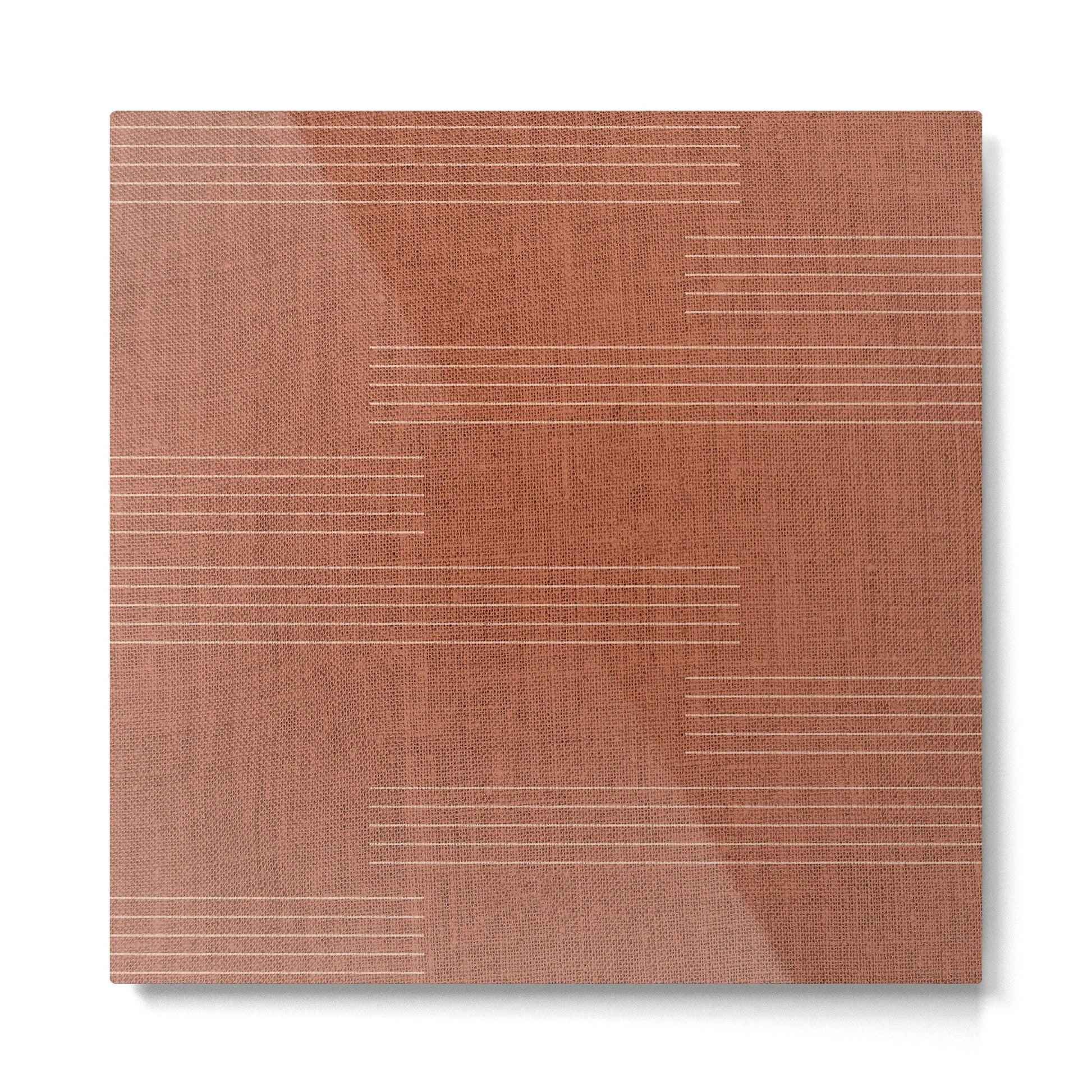 Minimal, Pattern, Boho Prints, Terracotta Metal Print | TeksDecor