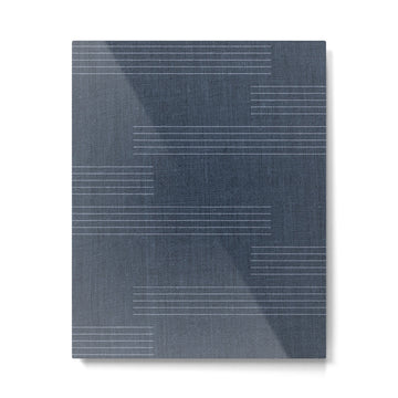 Minimal Striped Pattern, Navy Blue Metal Print | TeksDecor
