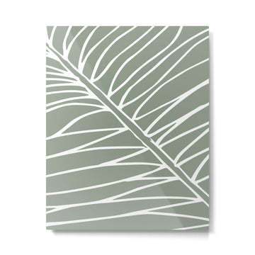 Minimalist, Tropical Leaf, Green, Boho Wall Art Metal Print | TeksDecor