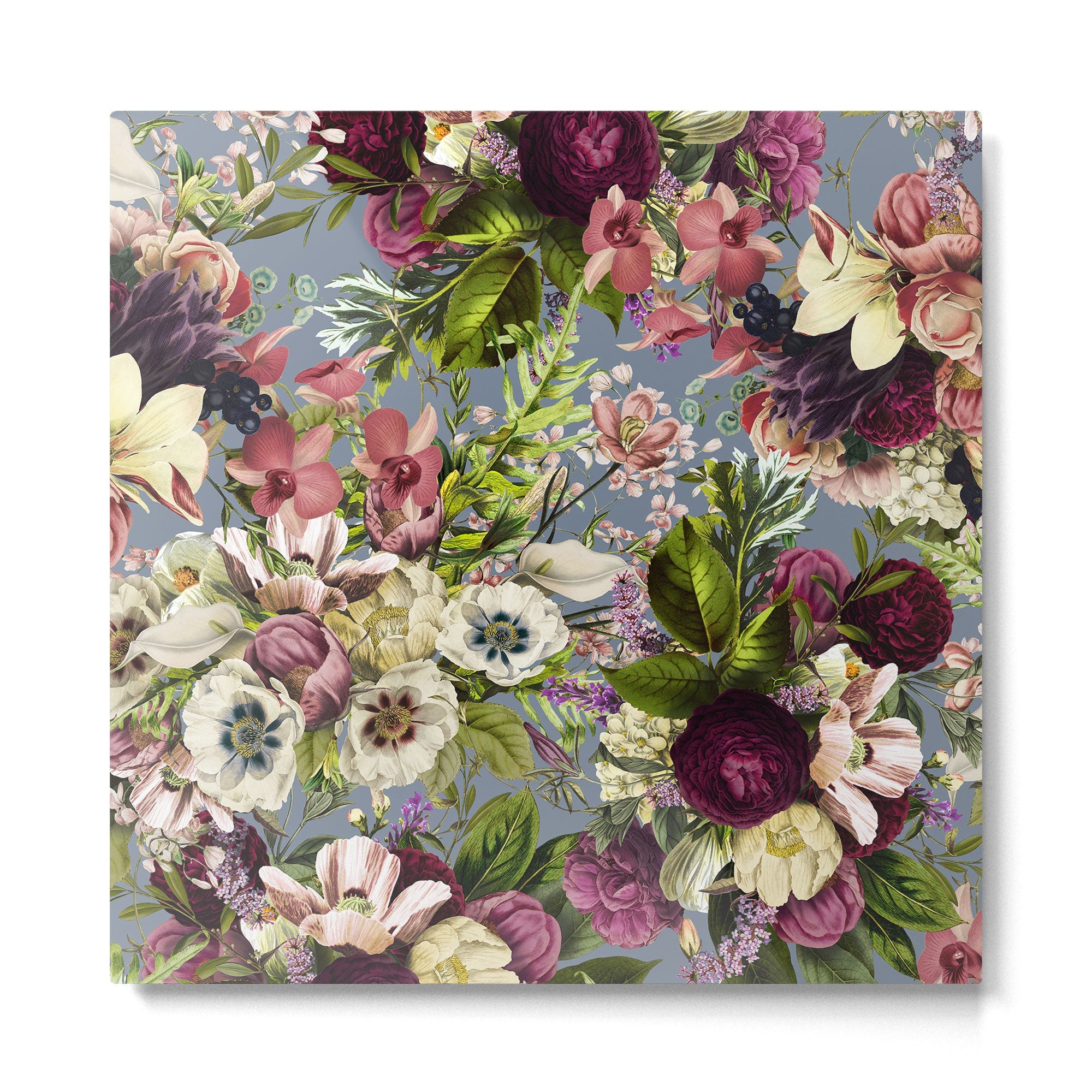 Modena Vintage Florals Metal Print | TeksDecor