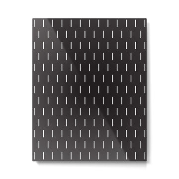 Modern Boho Minimal Pattern, Black and White Metal Print | TeksDecor