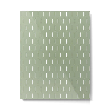 Modern Boho Minimal Pattern, Sage Green and White Metal Print | TeksDecor
