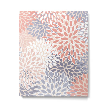 Modern Flowers Print, Coral, Pink and Purple Metal Print | TeksDecor