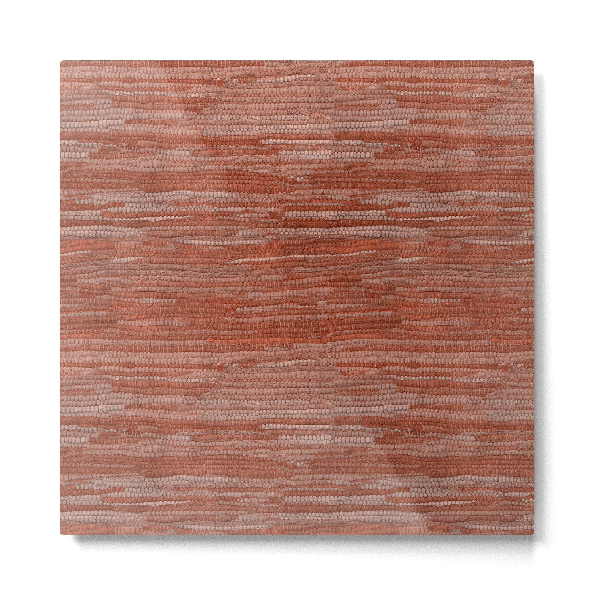 Old Market Textile in Faded Terracotta Metal Print | TeksDecor