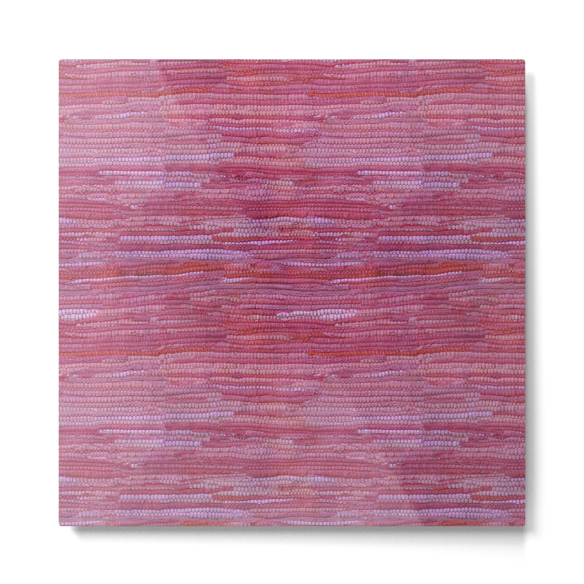 Old Market Textile in Pink Metal Print | TeksDecor