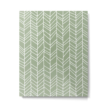 Rustic Herringbone in Sage Green Metal Print | TeksDecor