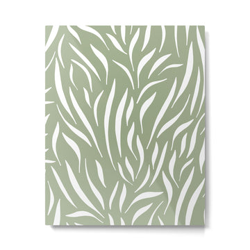 Sage Green Abstract Leaf Pattern Metal Print | TeksDecor
