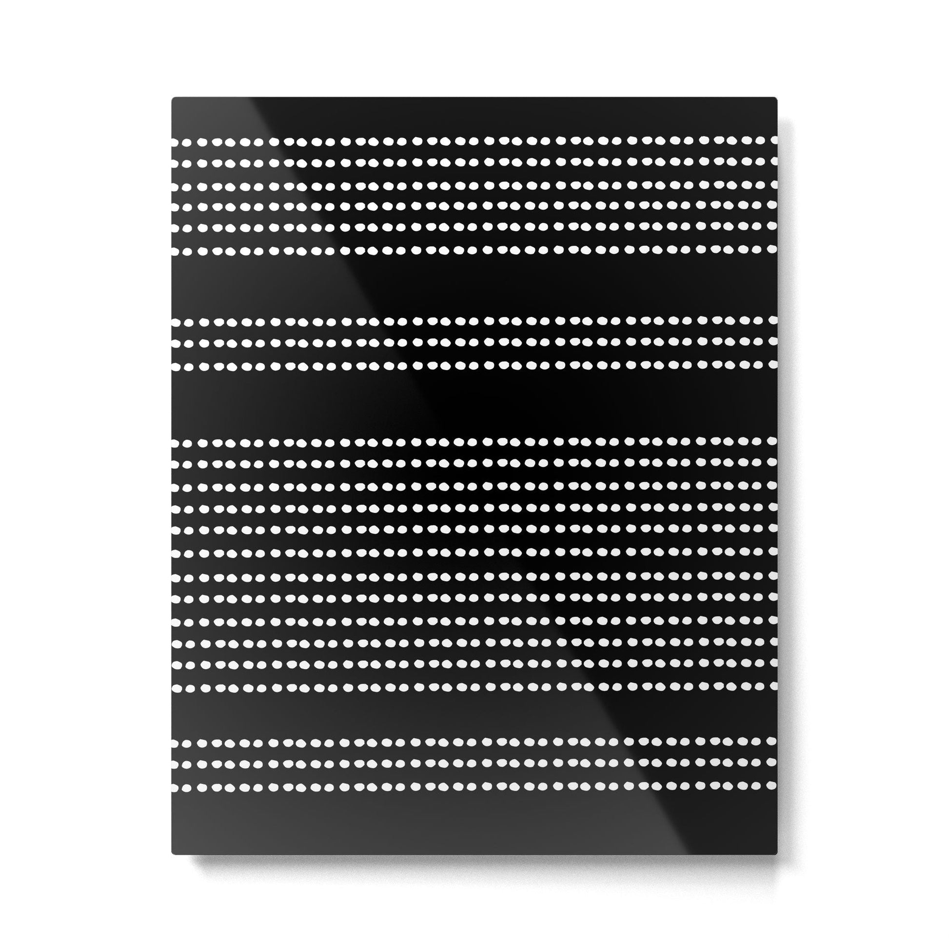Spotted, African Pattern in Black and White Metal Print | TeksDecor