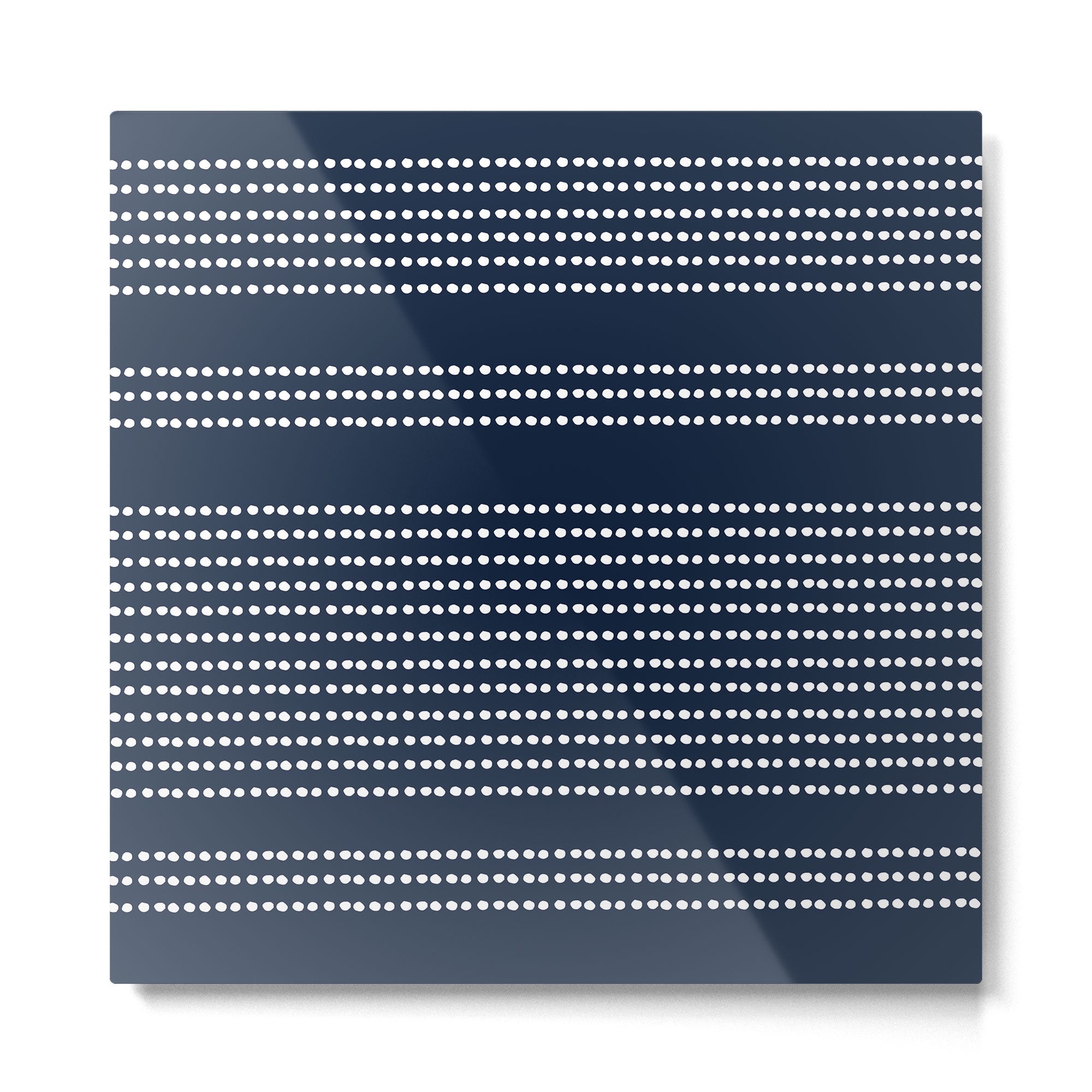 Spotted, African Pattern in Blue and White Metal Print | TeksDecor