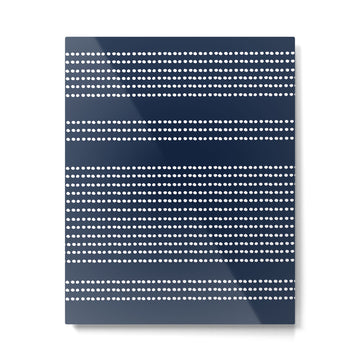 Spotted, African Pattern in Blue and White Metal Print | TeksDecor
